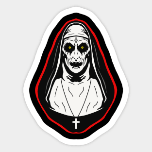 scary nun Sticker